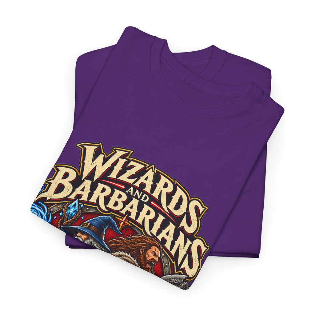 Wizards & Barbarians T-Shirt | Funny Fantasy RPG Gamer Tee