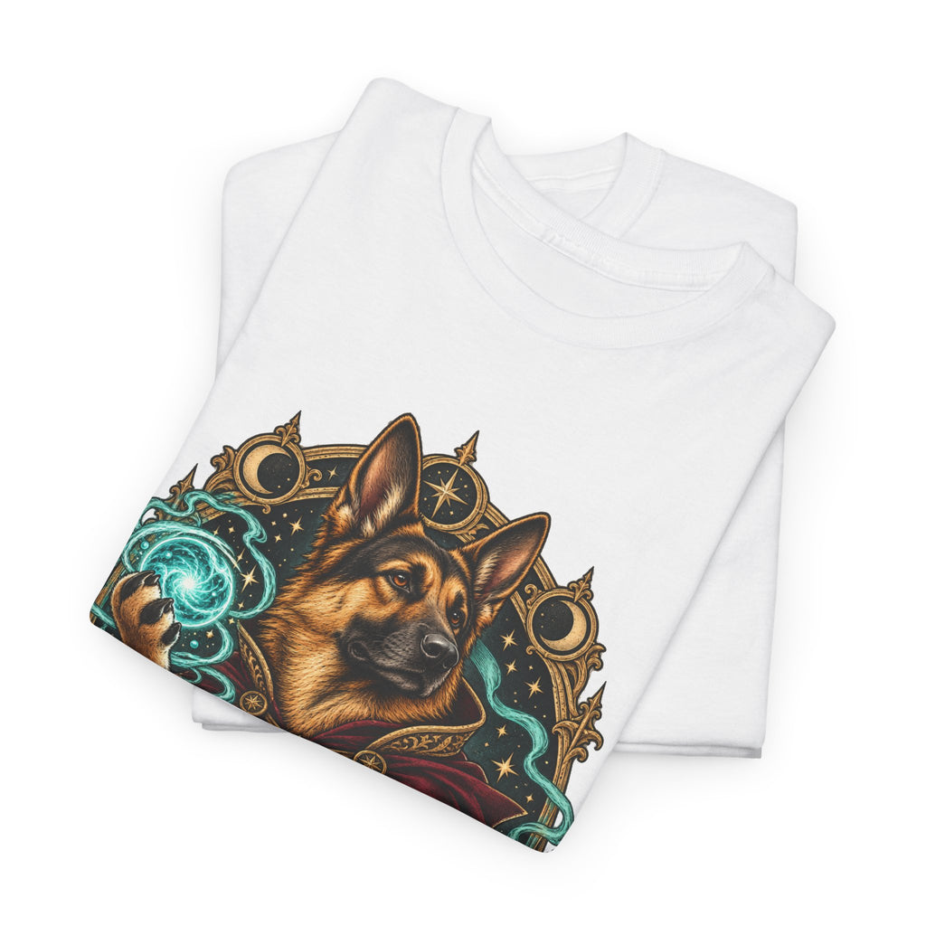Sorcer-Rex Wizard Dog Fantasy Graphic T-Shirt