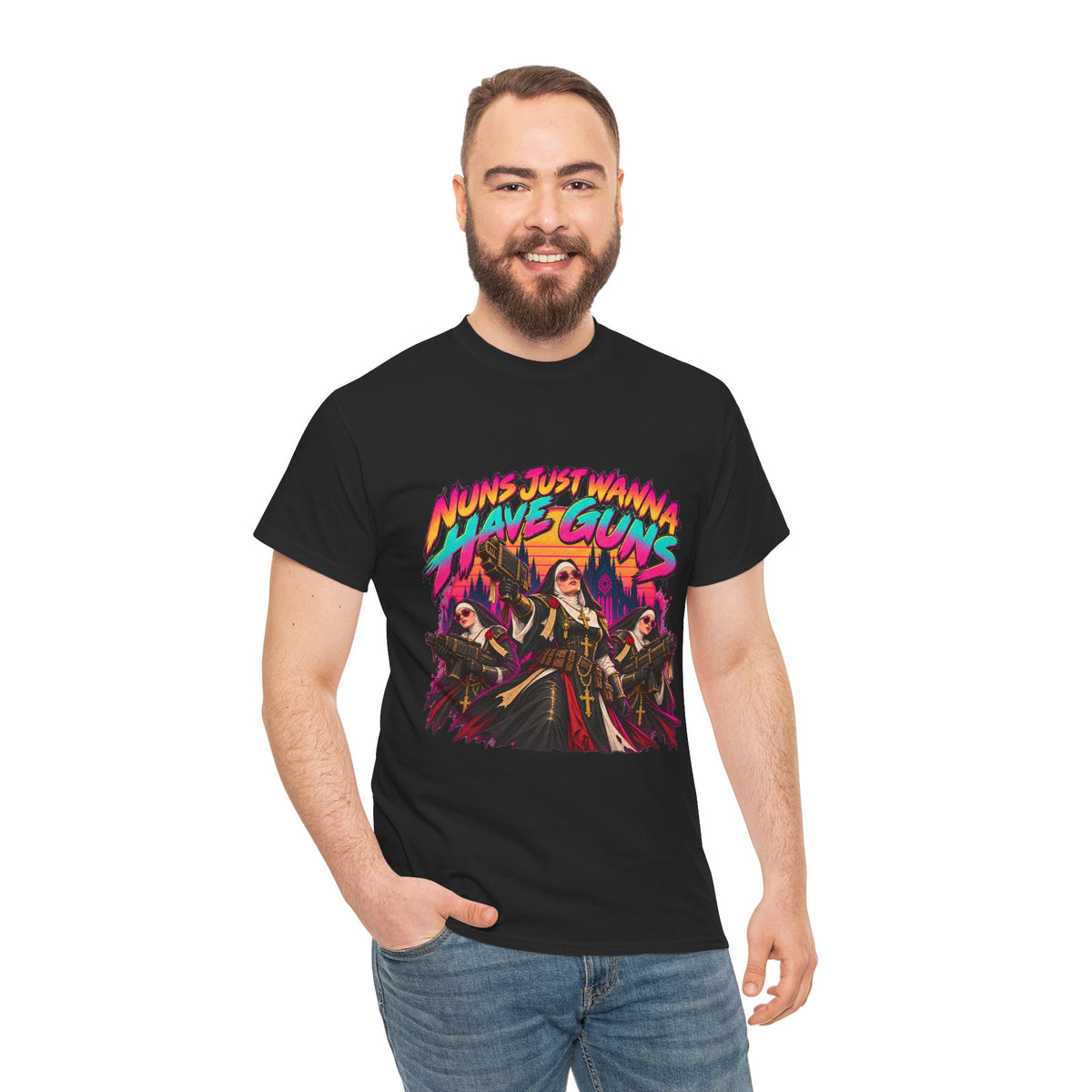 Nuns Just Wanna Have Guns T-Shirt | Funny Grimdark Sci-Fi Tee