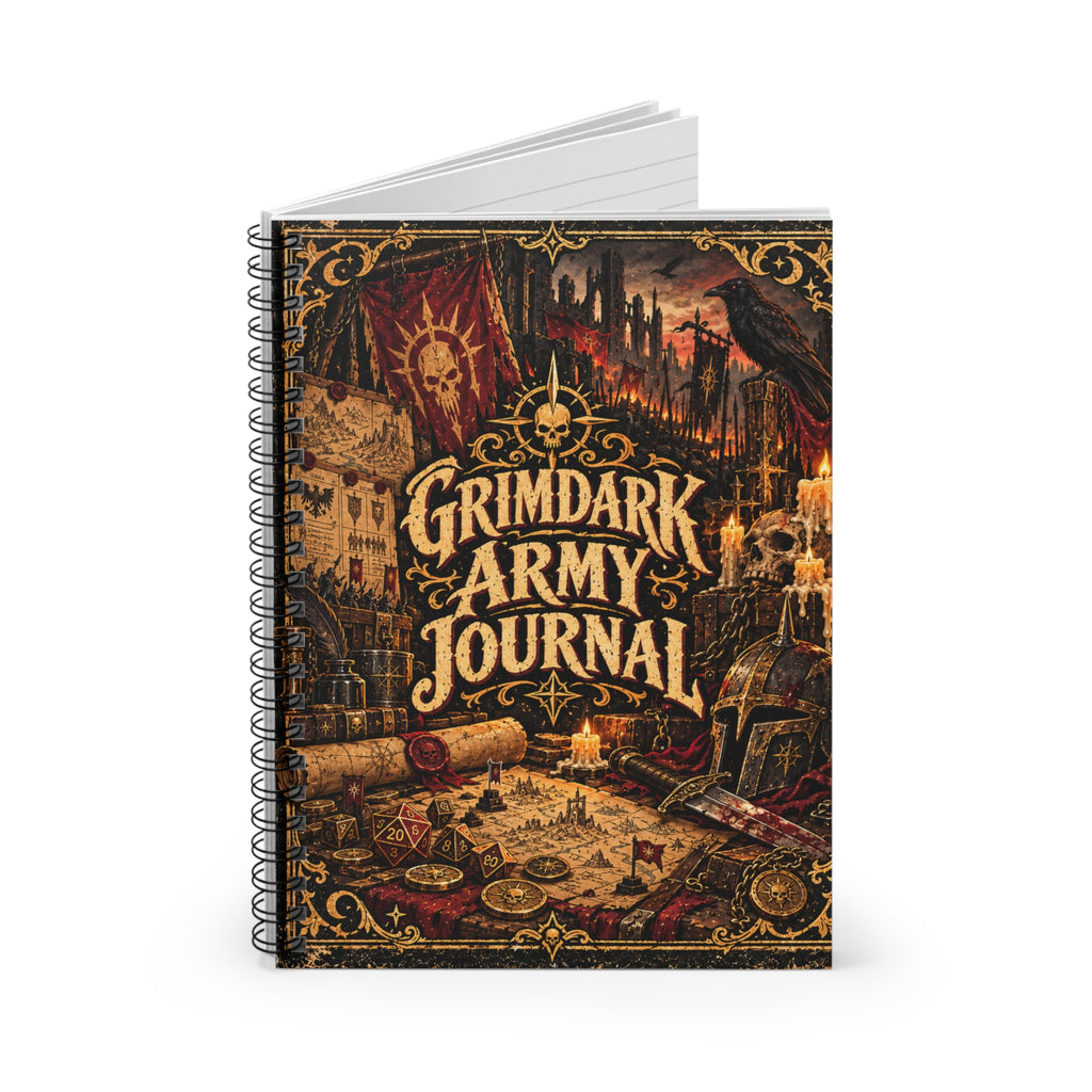 Grimdark Army Journal | Ruled Spiral Notebook for Wargaming Notes