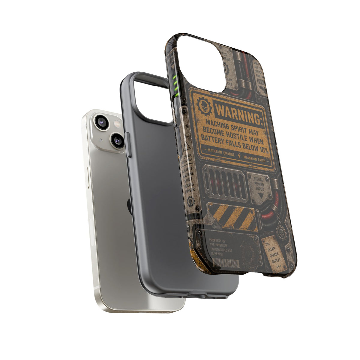 Machine Spirit Warning Phone Case | Grimdark Sci-Fi Design