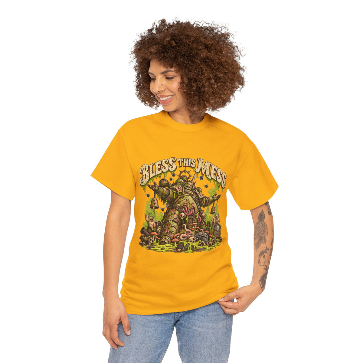Bless This Mess Grimdark Warrior T-Shirt | Funny Fantasy Wargaming Tee