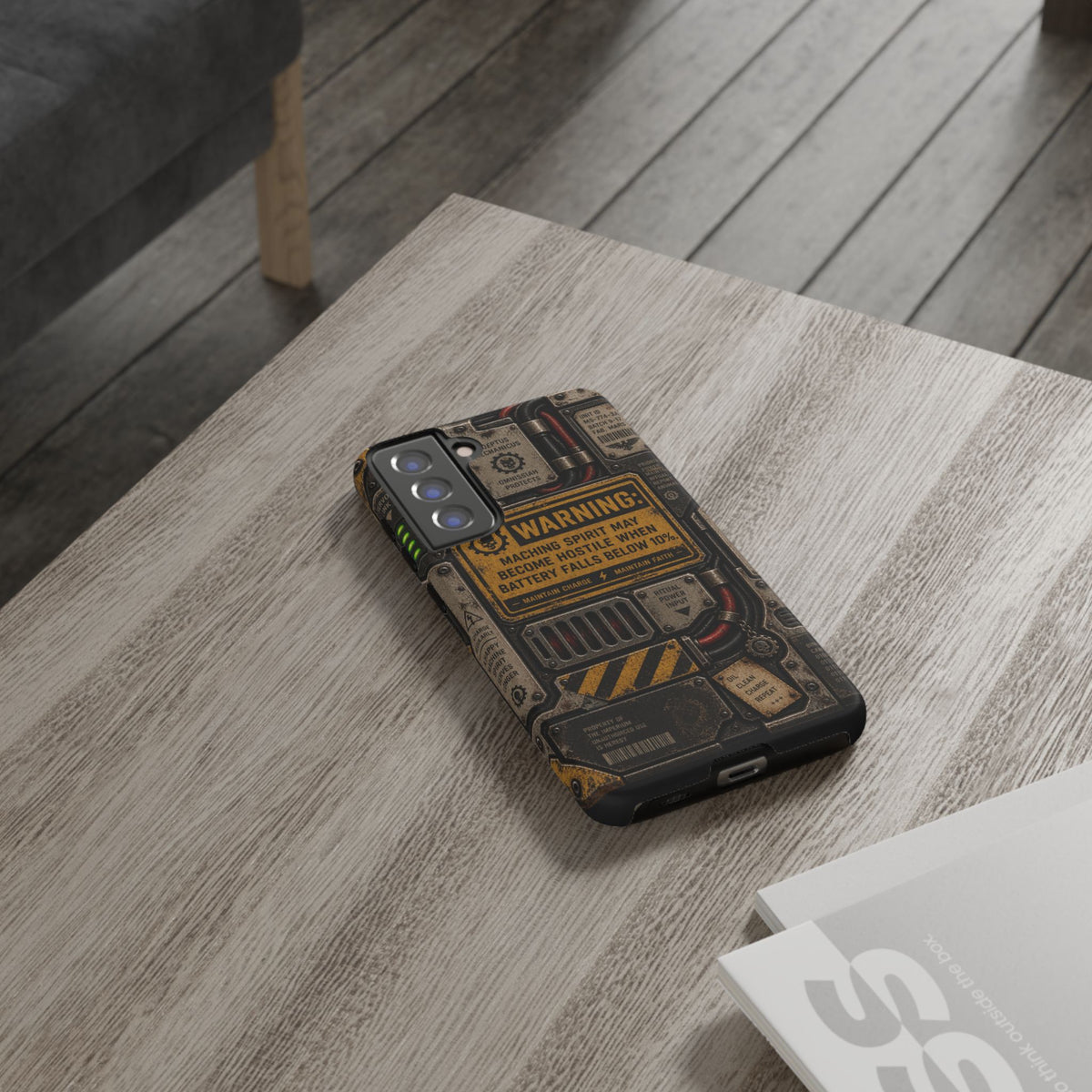 Machine Spirit Warning Phone Case | Grimdark Sci-Fi Design