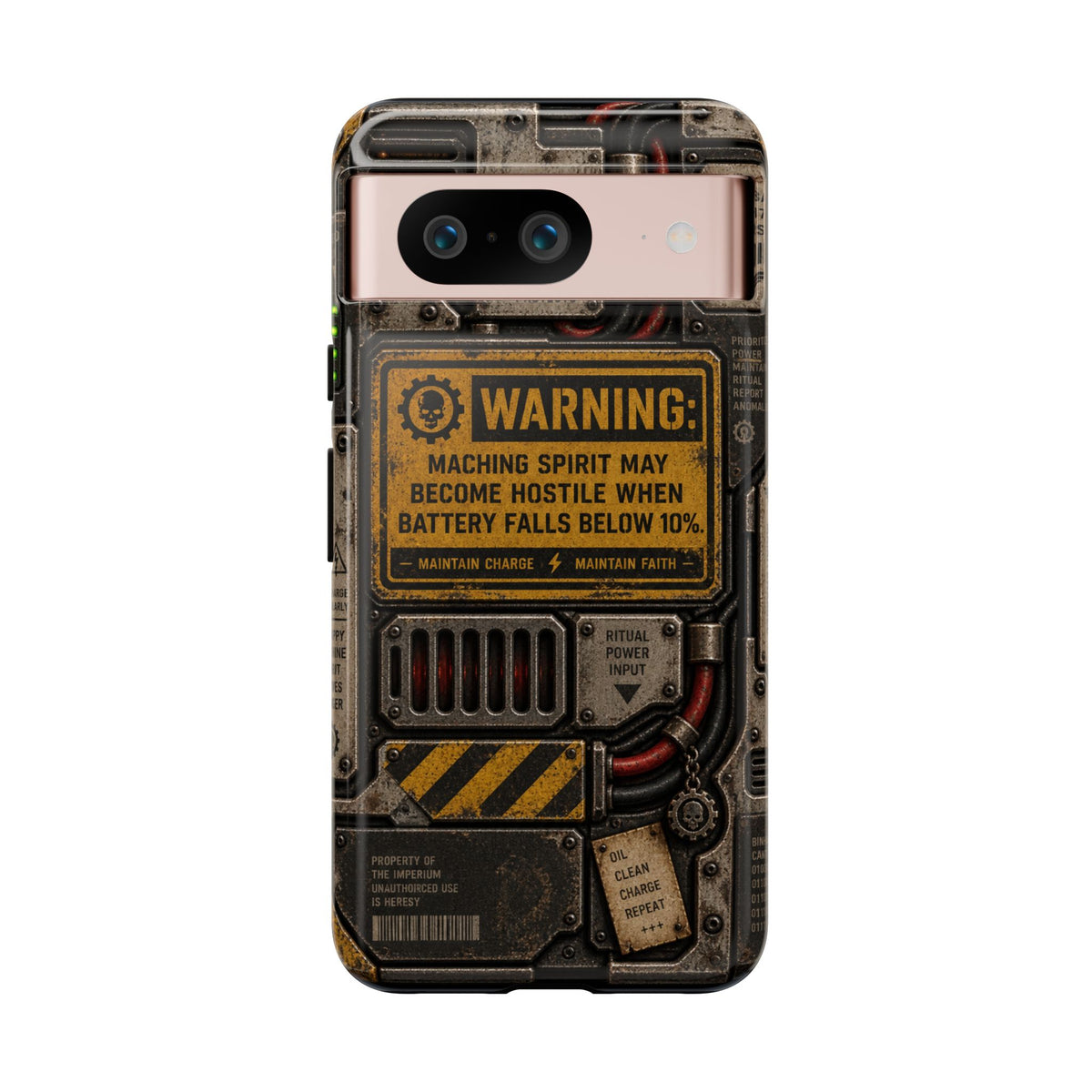 Machine Spirit Warning Phone Case | Grimdark Sci-Fi Design