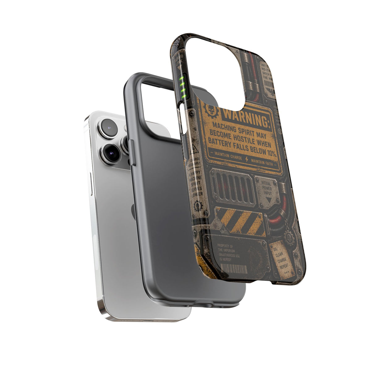 Machine Spirit Warning Phone Case | Grimdark Sci-Fi Design