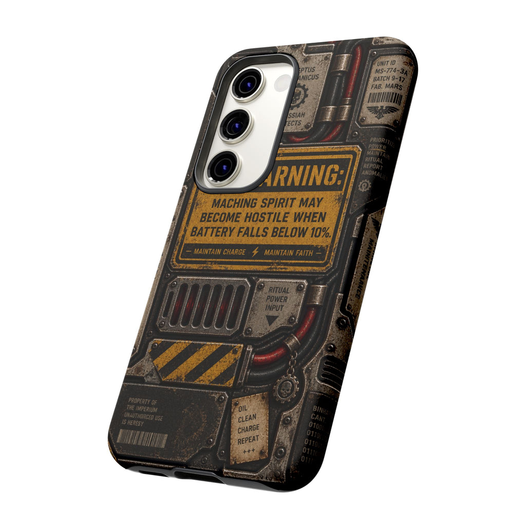 Machine Spirit Warning Phone Case | Grimdark Sci-Fi Design