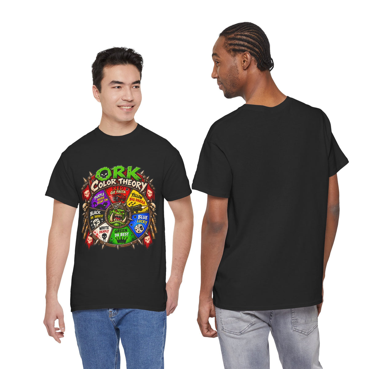 Green-Skin Color Theory T-Shirt – Funny Tabletop Wargaming Tee | Ork Fantasy Sci-Fi Gamer Shirt