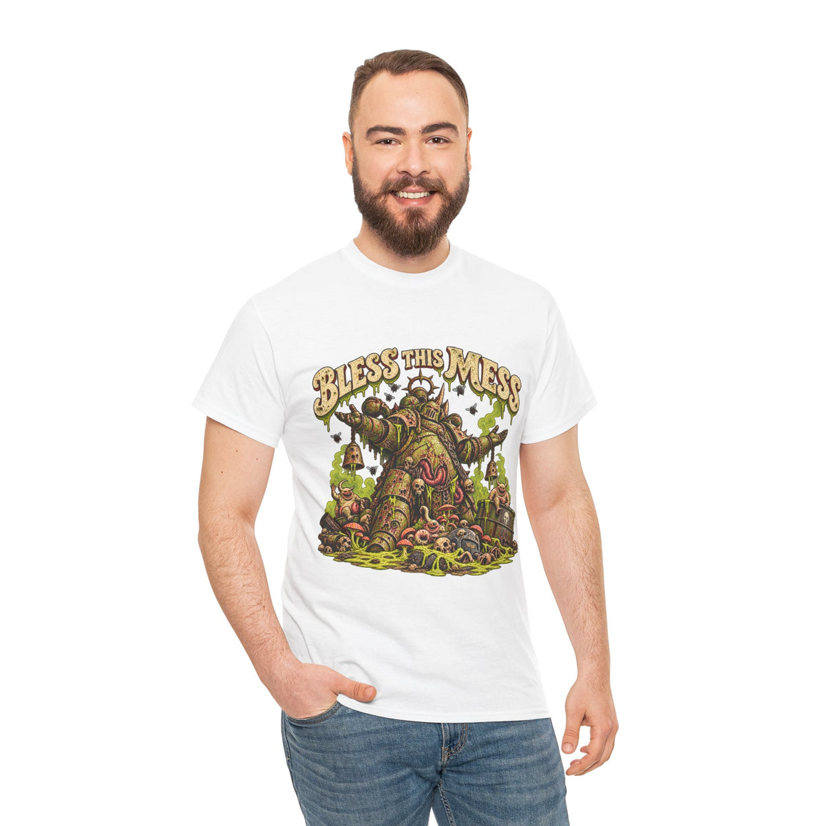 Bless This Mess Grimdark Warrior T-Shirt | Funny Fantasy Wargaming Tee
