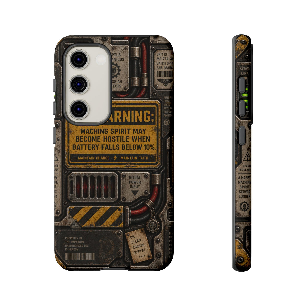 Machine Spirit Warning Phone Case | Grimdark Sci-Fi Design