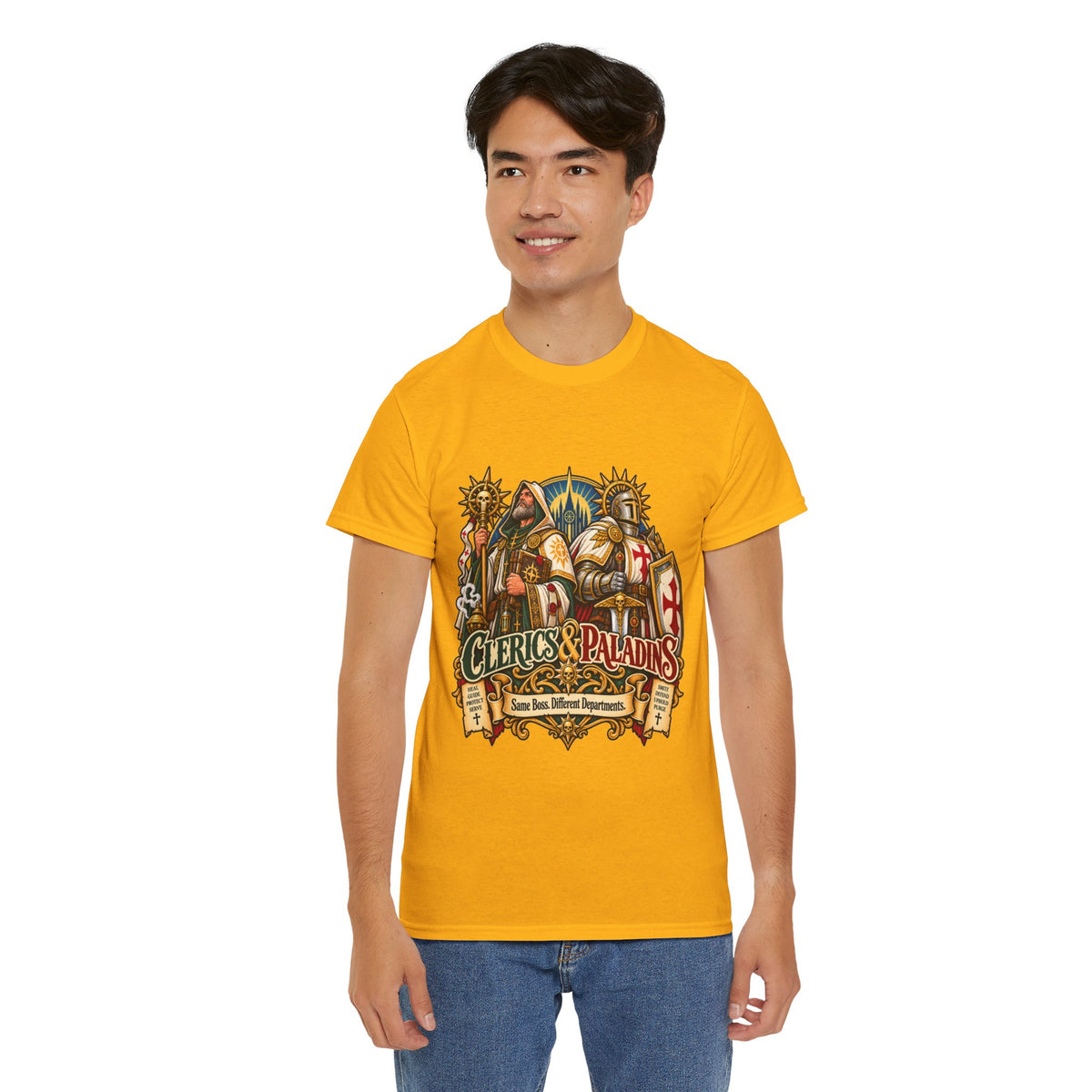 Clerics & Paladins RPG Tee | Same Boss, Different Departments