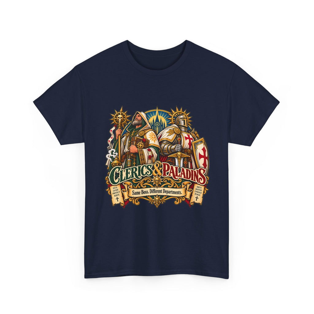 Clerics & Paladins RPG Tee | Same Boss, Different Departments