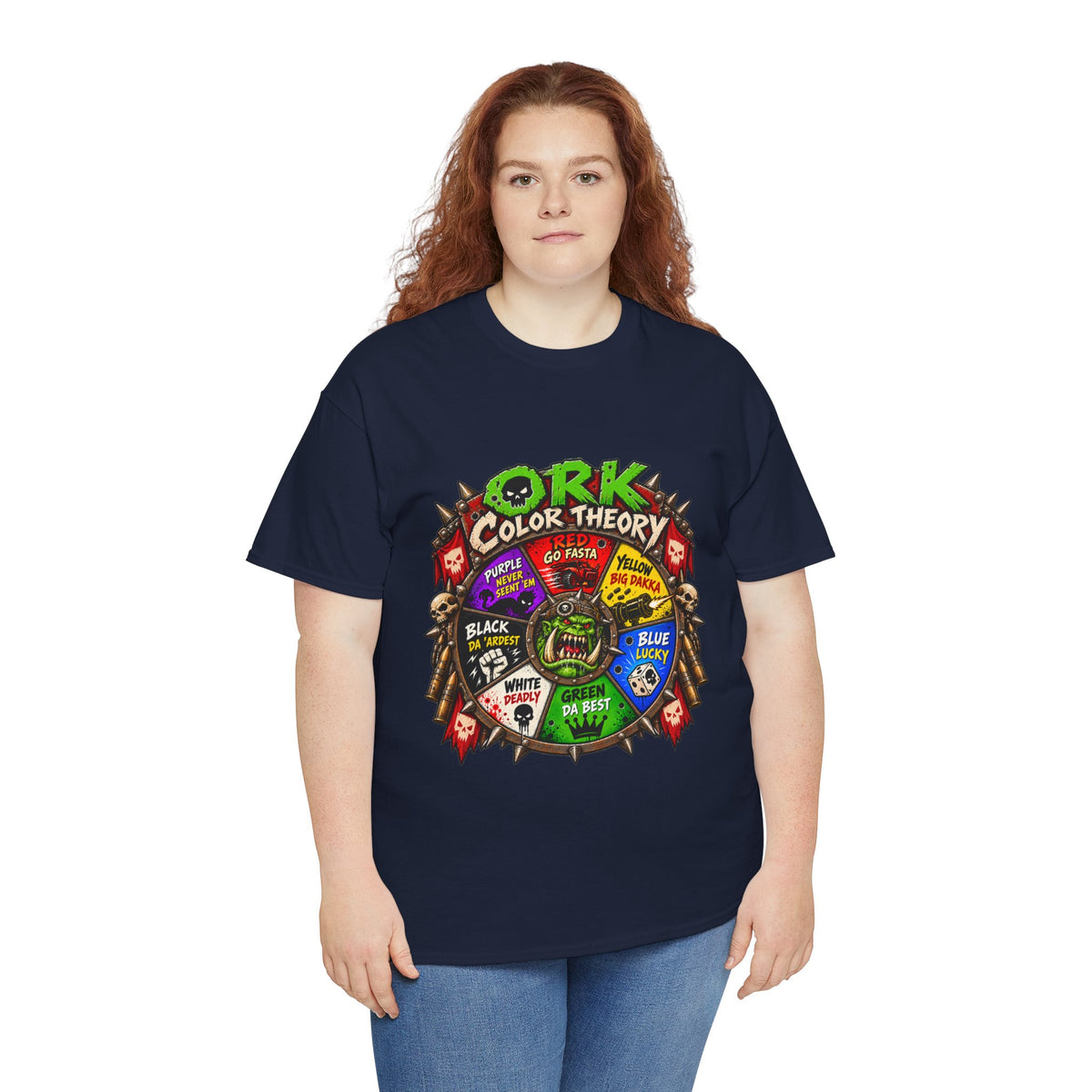 Green-Skin Color Theory T-Shirt – Funny Tabletop Wargaming Tee | Ork Fantasy Sci-Fi Gamer Shirt