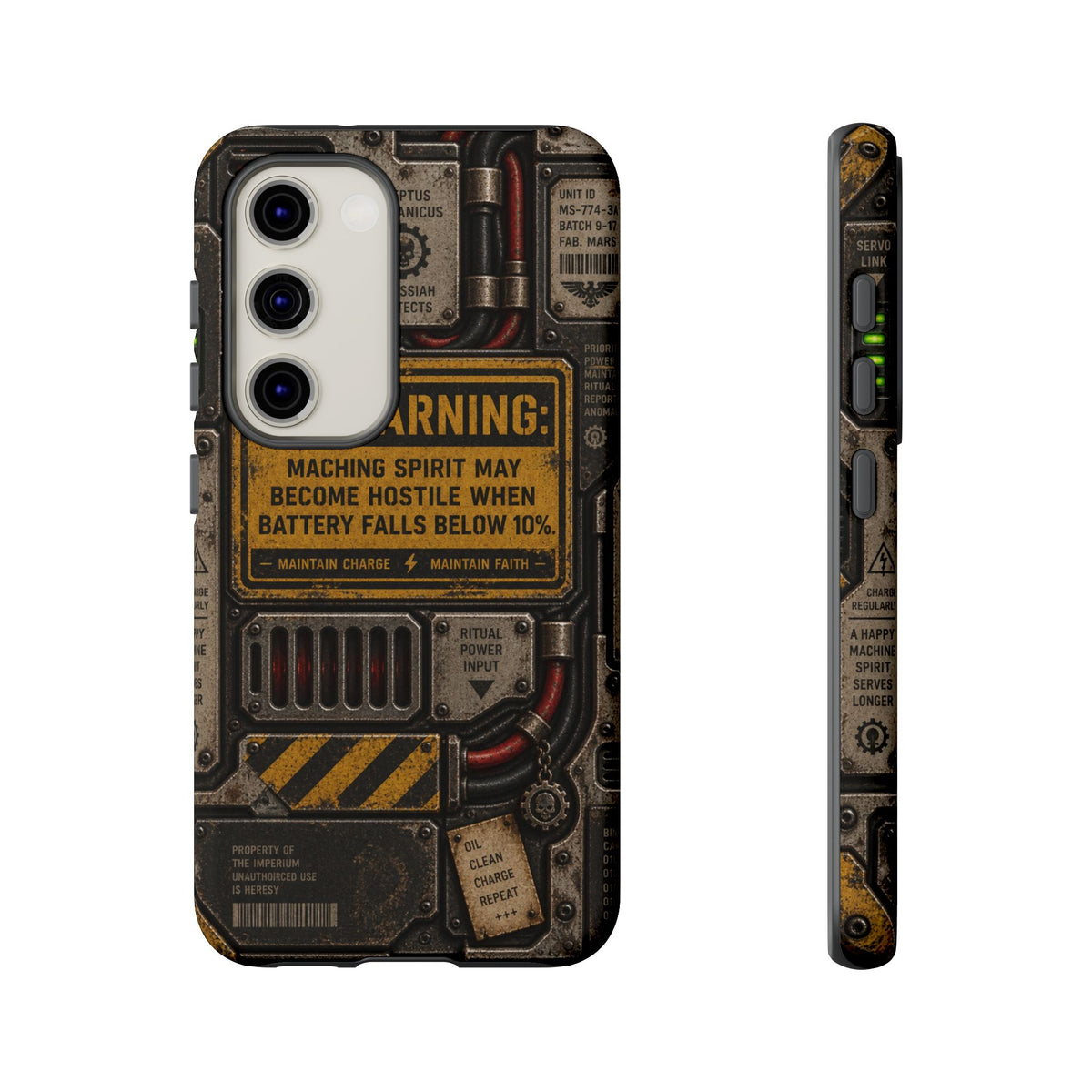 Machine Spirit Warning Phone Case | Grimdark Sci-Fi Design