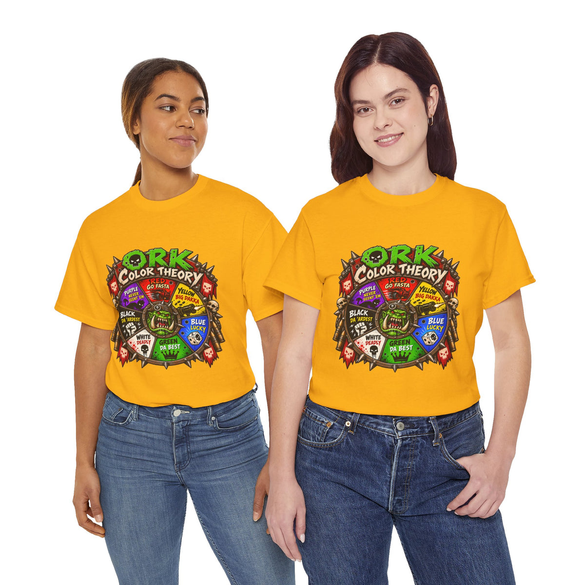 Green-Skin Color Theory T-Shirt – Funny Tabletop Wargaming Tee | Ork Fantasy Sci-Fi Gamer Shirt