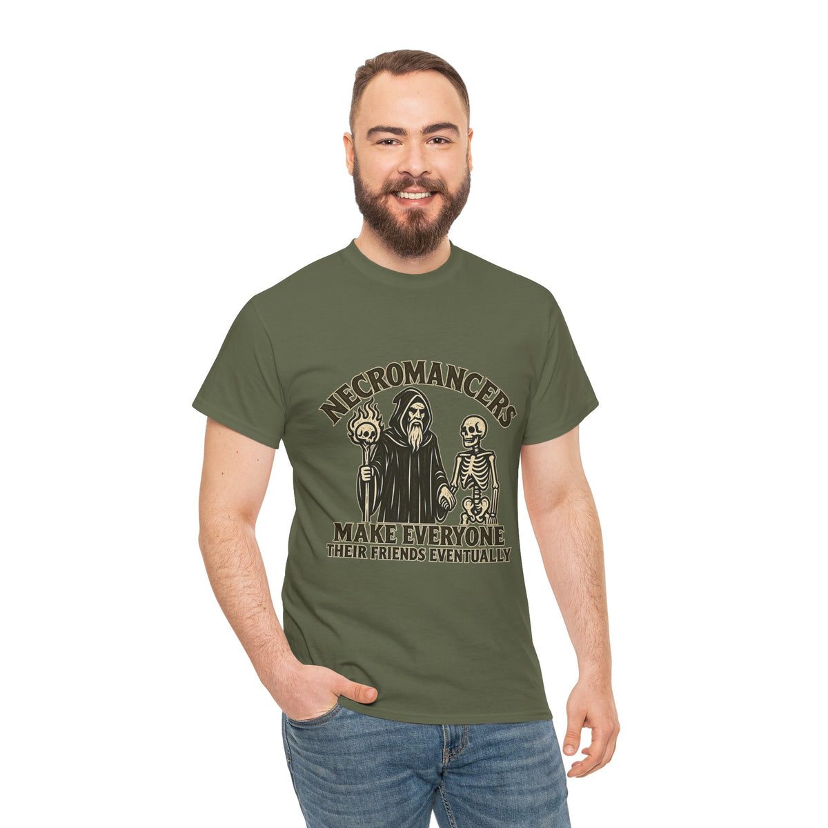 Necromancers Make Everyone Their Friend T-Shirt | Funny Fantasy RPG Tee