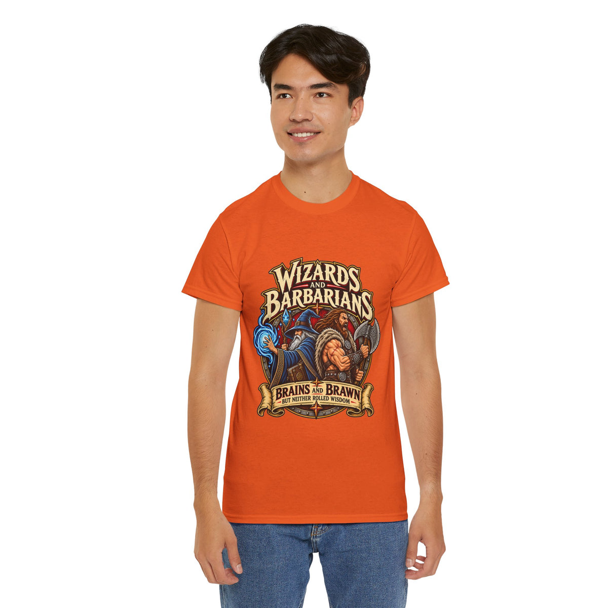 Wizards & Barbarians T-Shirt | Funny Fantasy RPG Gamer Tee