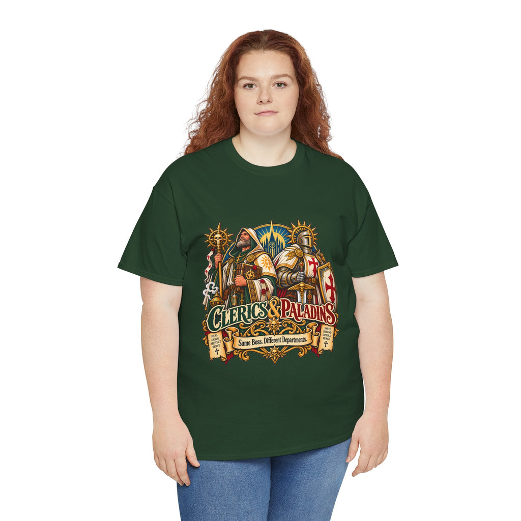 Clerics & Paladins RPG Tee | Same Boss, Different Departments