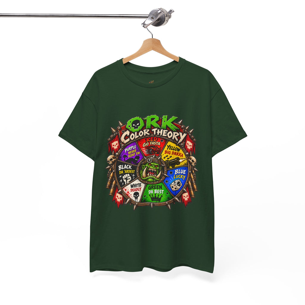 Green-Skin Color Theory T-Shirt – Funny Tabletop Wargaming Tee | Ork Fantasy Sci-Fi Gamer Shirt