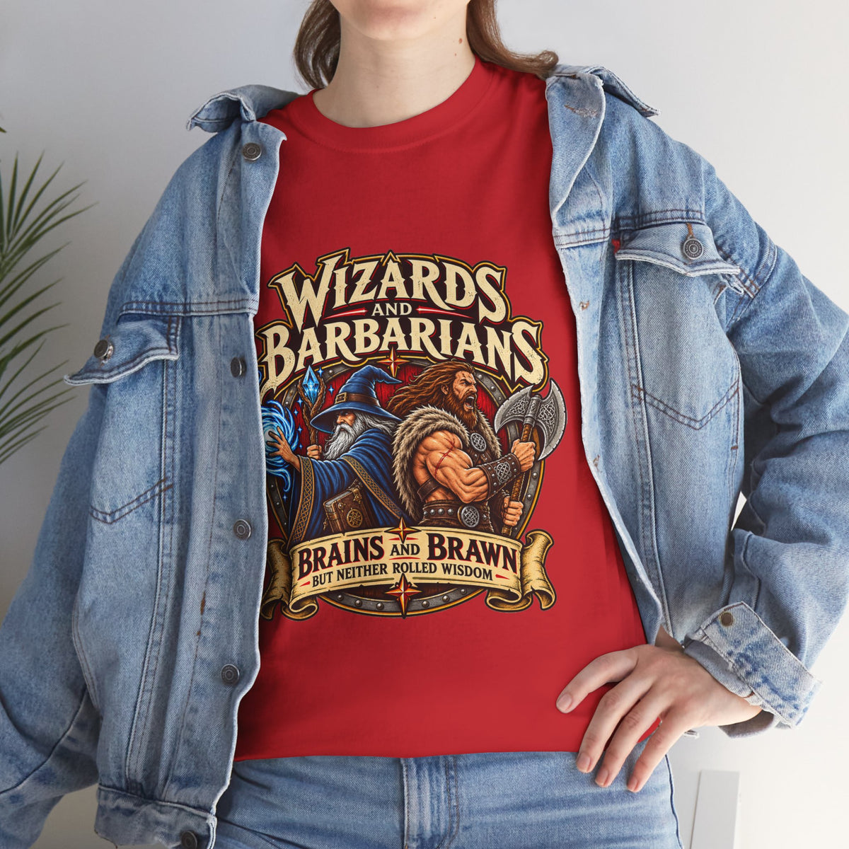 Wizards & Barbarians T-Shirt | Funny Fantasy RPG Gamer Tee