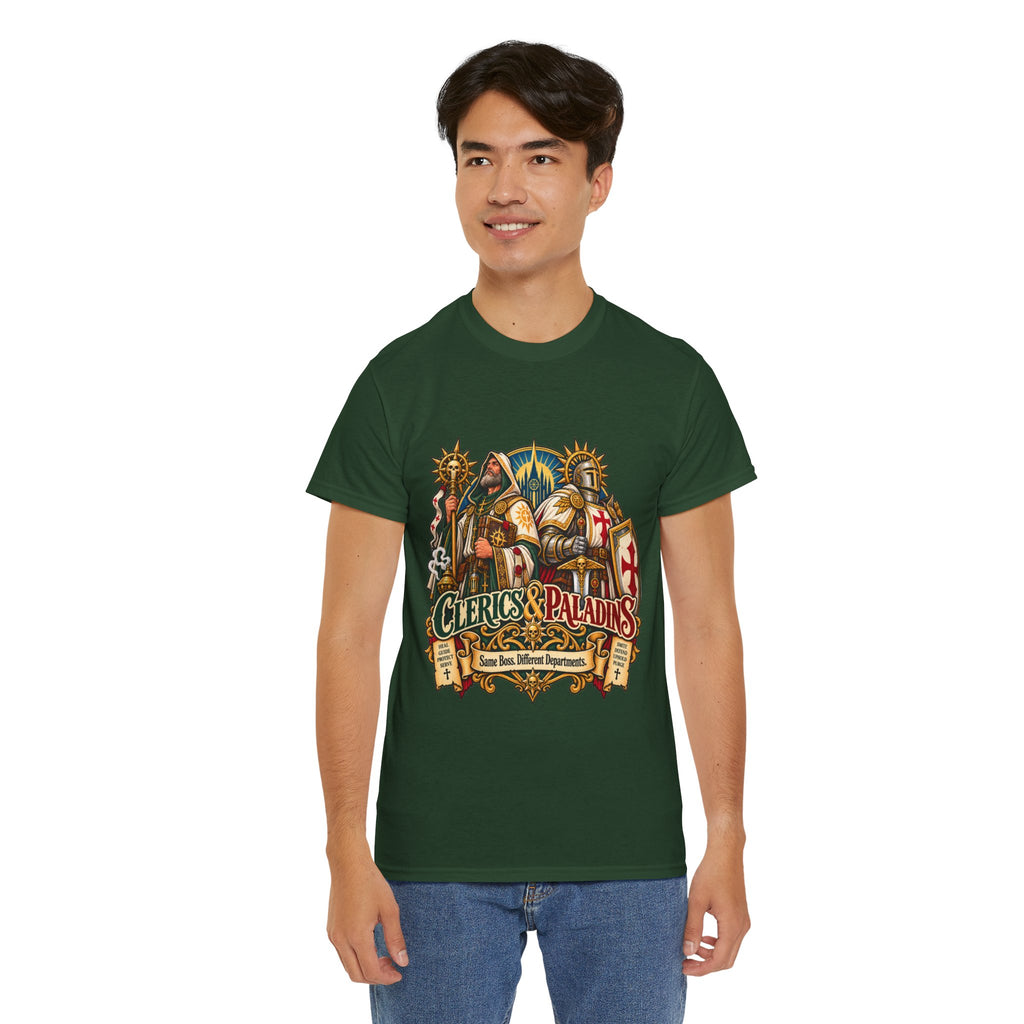 Clerics & Paladins RPG Tee | Same Boss, Different Departments