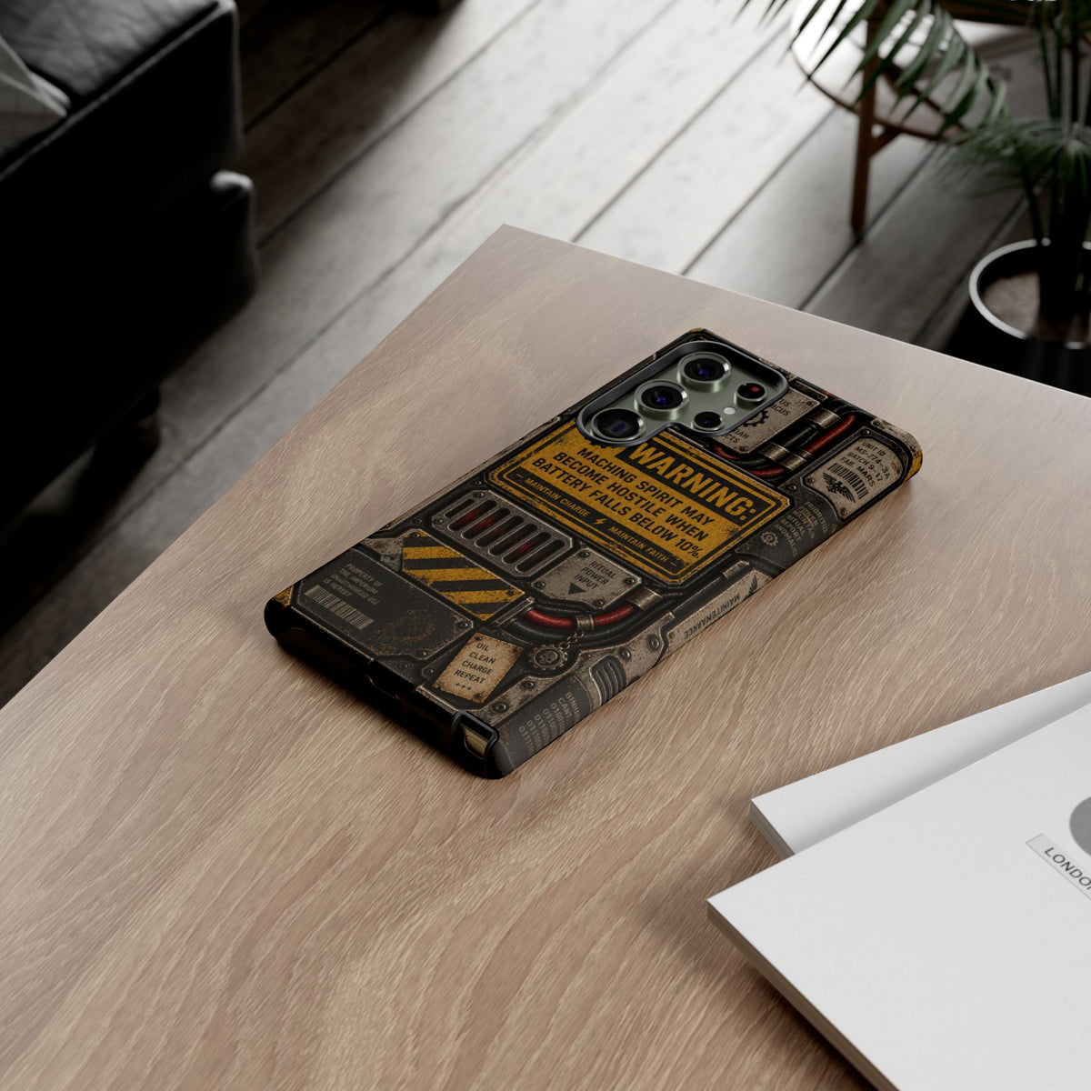 Machine Spirit Warning Phone Case | Grimdark Sci-Fi Design