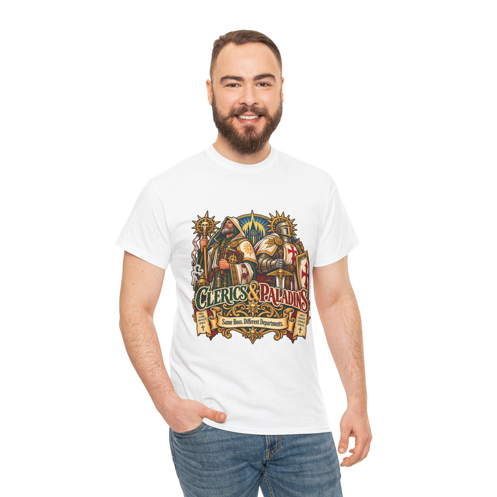 Clerics & Paladins RPG Tee | Same Boss, Different Departments
