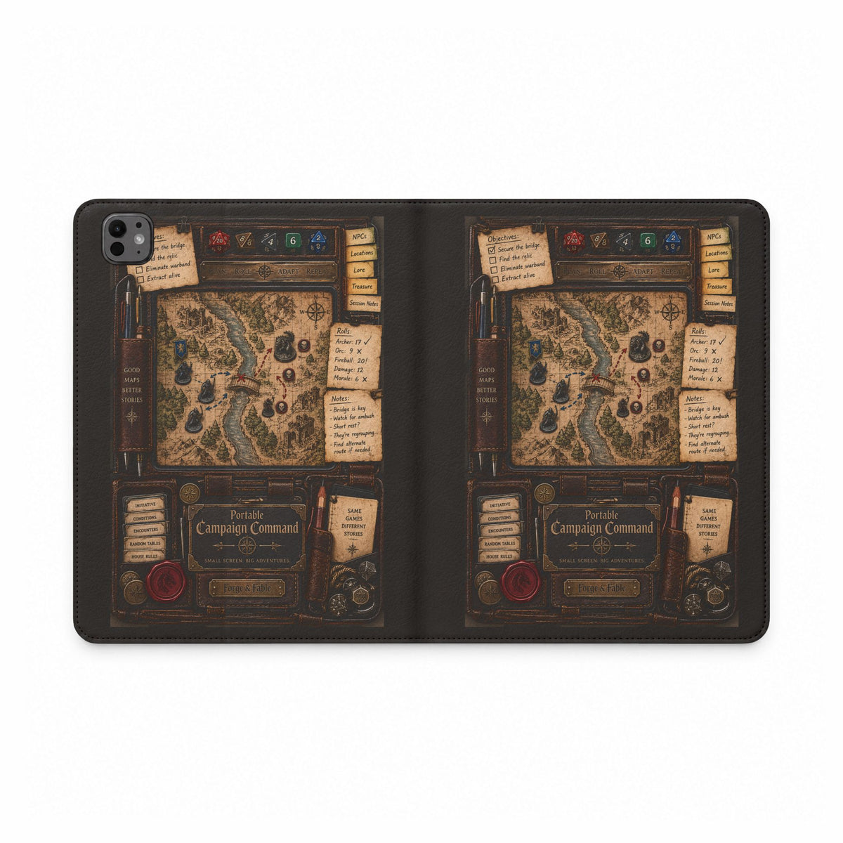 Campaign Map iPad Folio Case | Fantasy RPG Portfolio