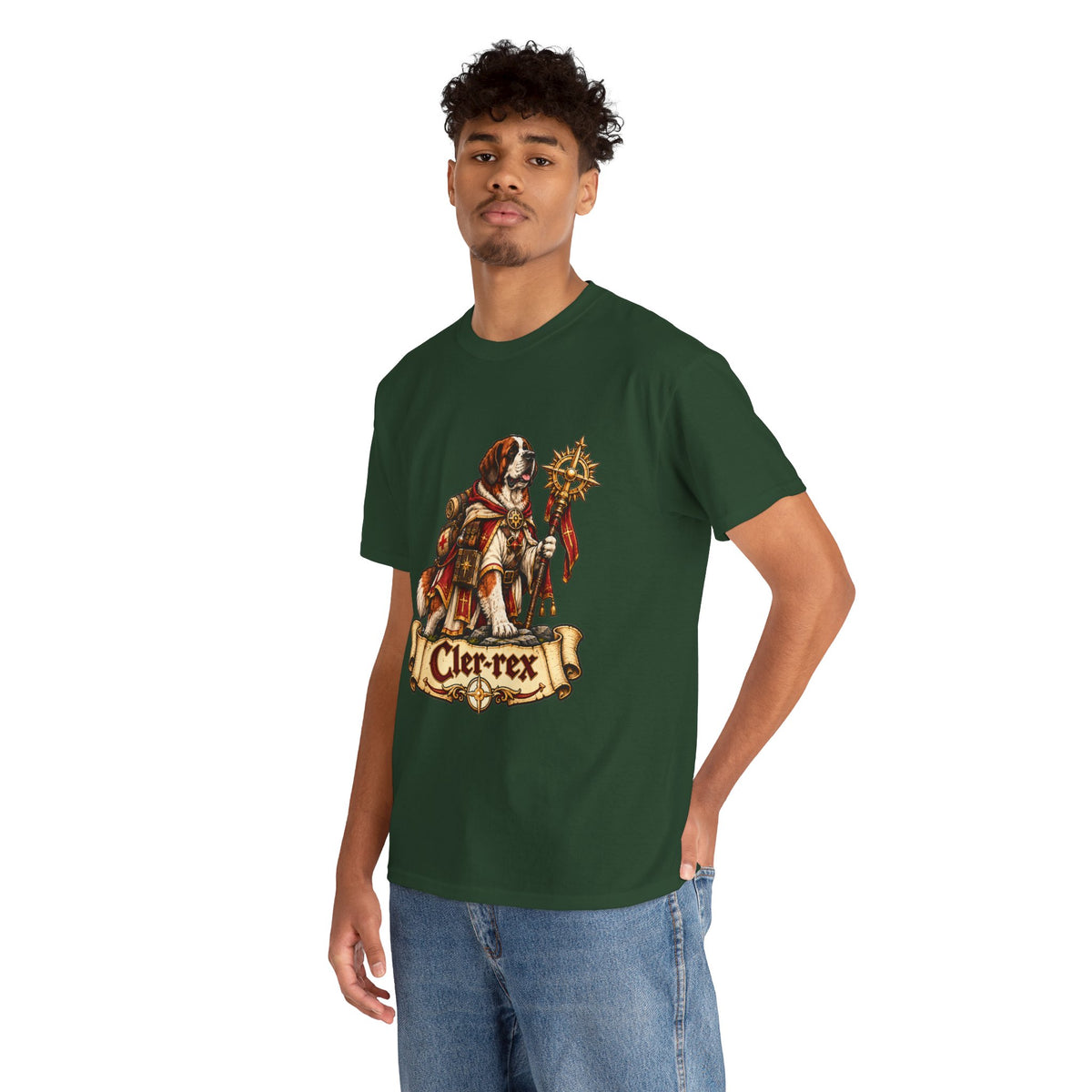 Cler Rex Dog T Shirt Funny Cleric Fantasy Tee