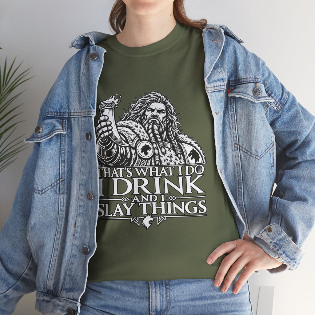 I Drink, I Slay Things Shirt – Space Wolf Humor & Tabletop Gaming Tee