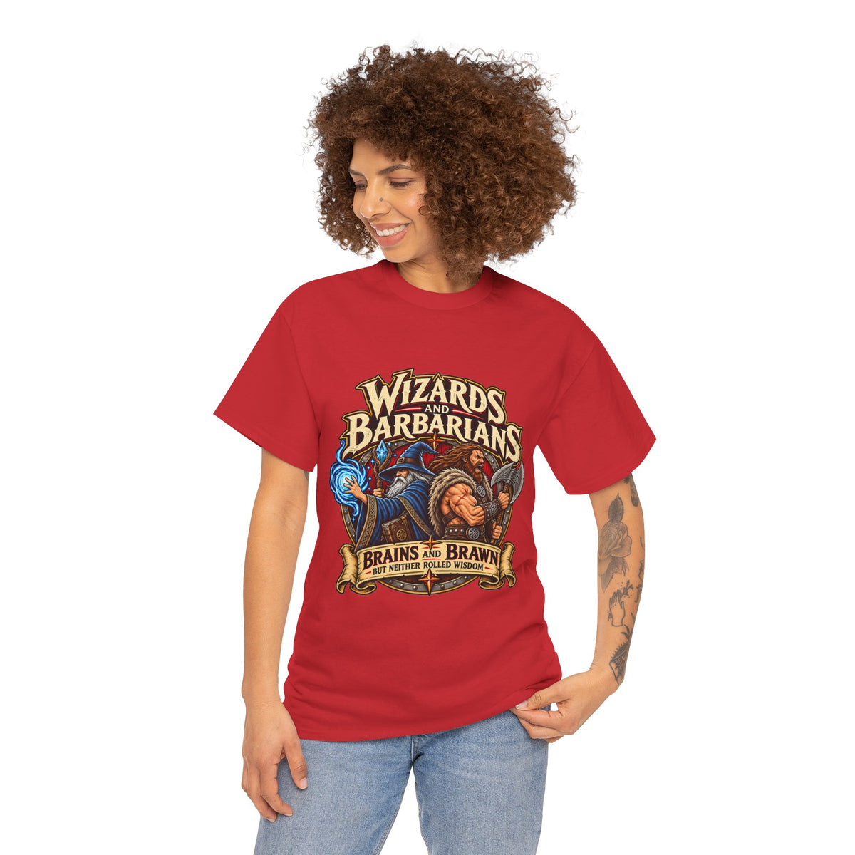 Wizards & Barbarians T-Shirt | Funny Fantasy RPG Gamer Tee