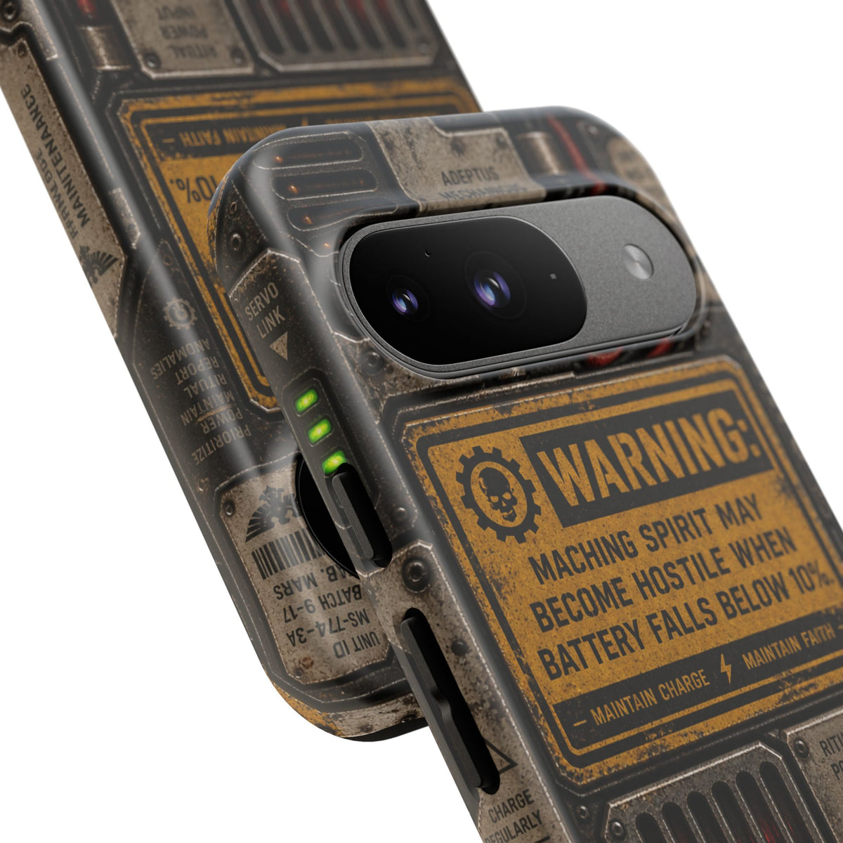 Machine Spirit Warning Phone Case | Grimdark Sci-Fi Design