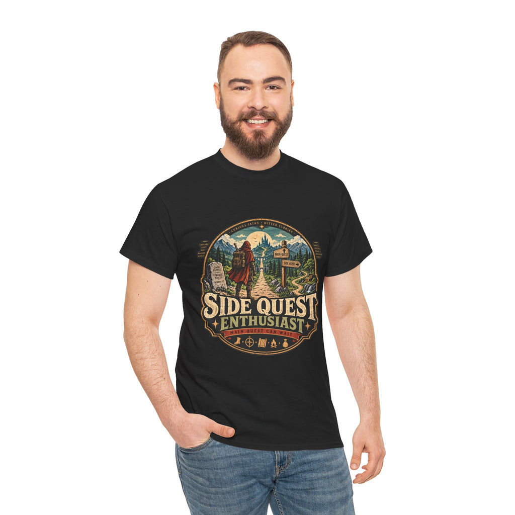Side Quest Enthusiast T Shirt Funny Fantasy RPG Gaming Tee