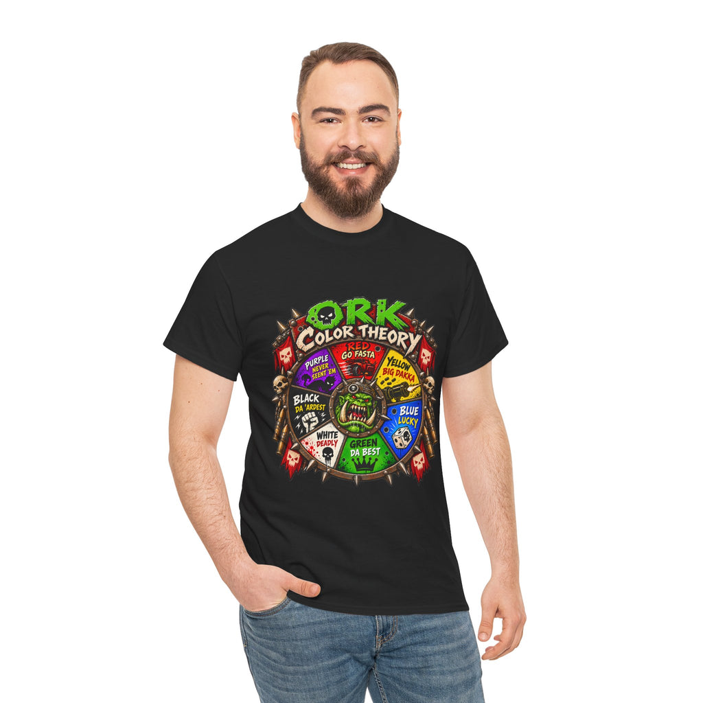 Green-Skin Color Theory T-Shirt – Funny Tabletop Wargaming Tee | Ork Fantasy Sci-Fi Gamer Shirt
