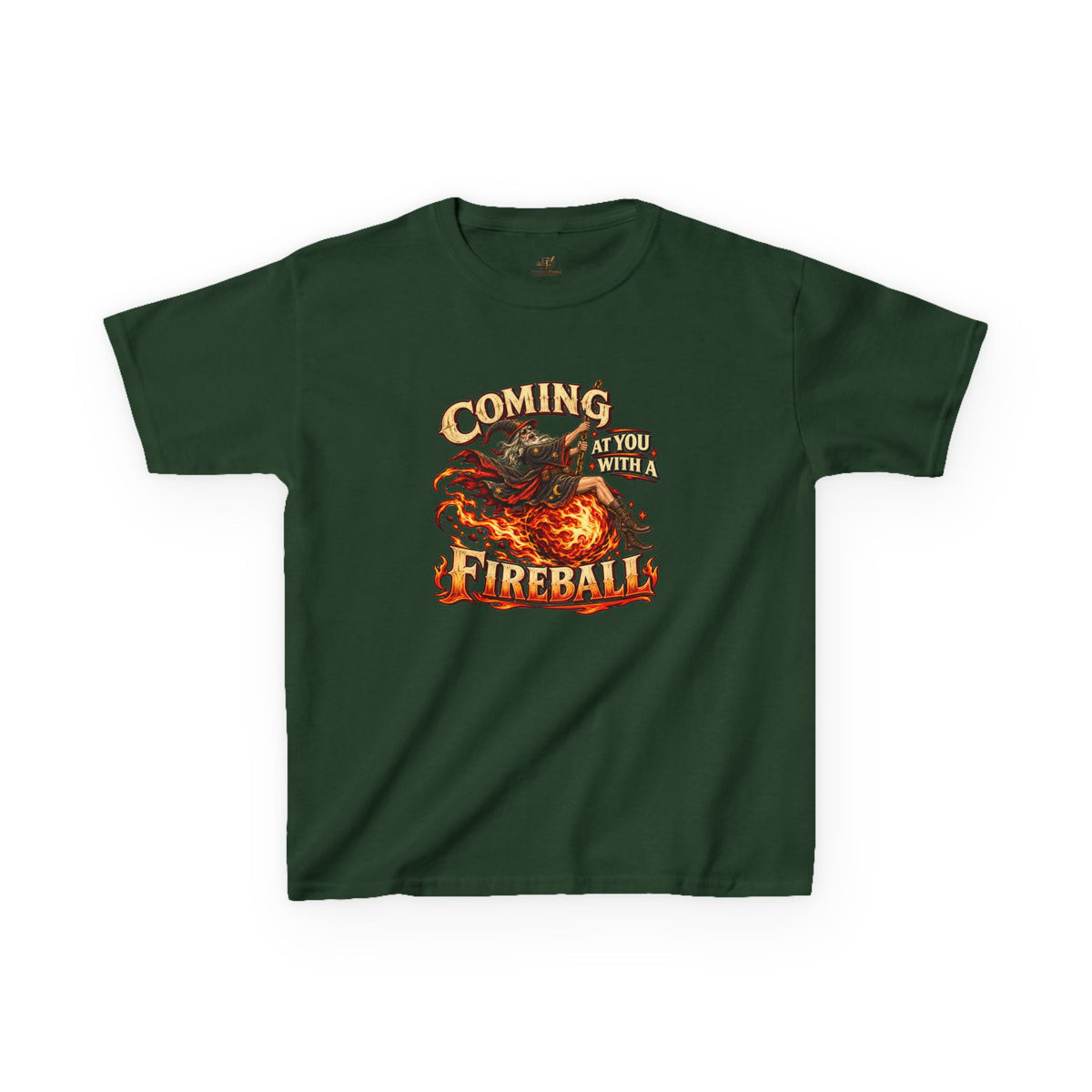 Kids Fireball Dragon T-Shirt | Cute Fantasy RPG Adventure Tee