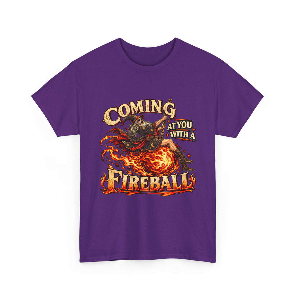 Coming at You With a Fireball Wizard T-Shirt | Funny Fantasy RPG Tee