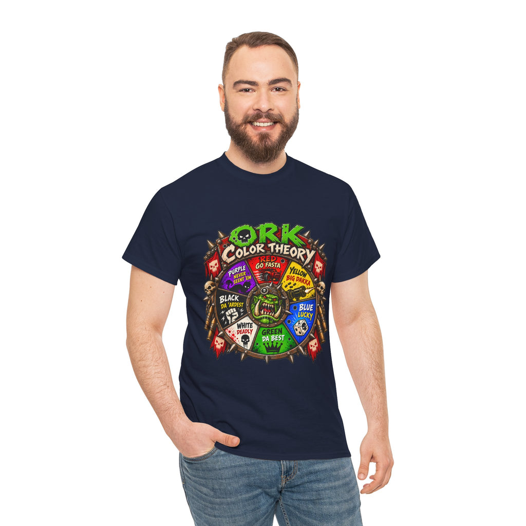 Green-Skin Color Theory T-Shirt – Funny Tabletop Wargaming Tee | Ork Fantasy Sci-Fi Gamer Shirt